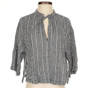Lou & Grey Gingham Top in Black & White